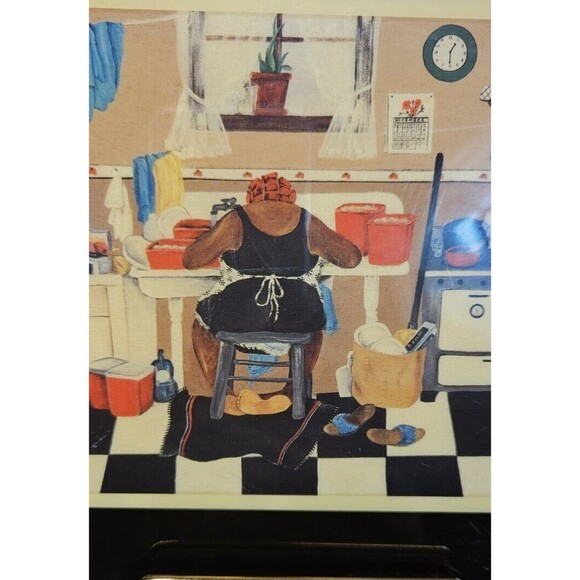 Annie Lee Standing Art Tile Trivet "Sixty Pounds" 7.5" Grander Images USA (read) - Picture 2 of 8